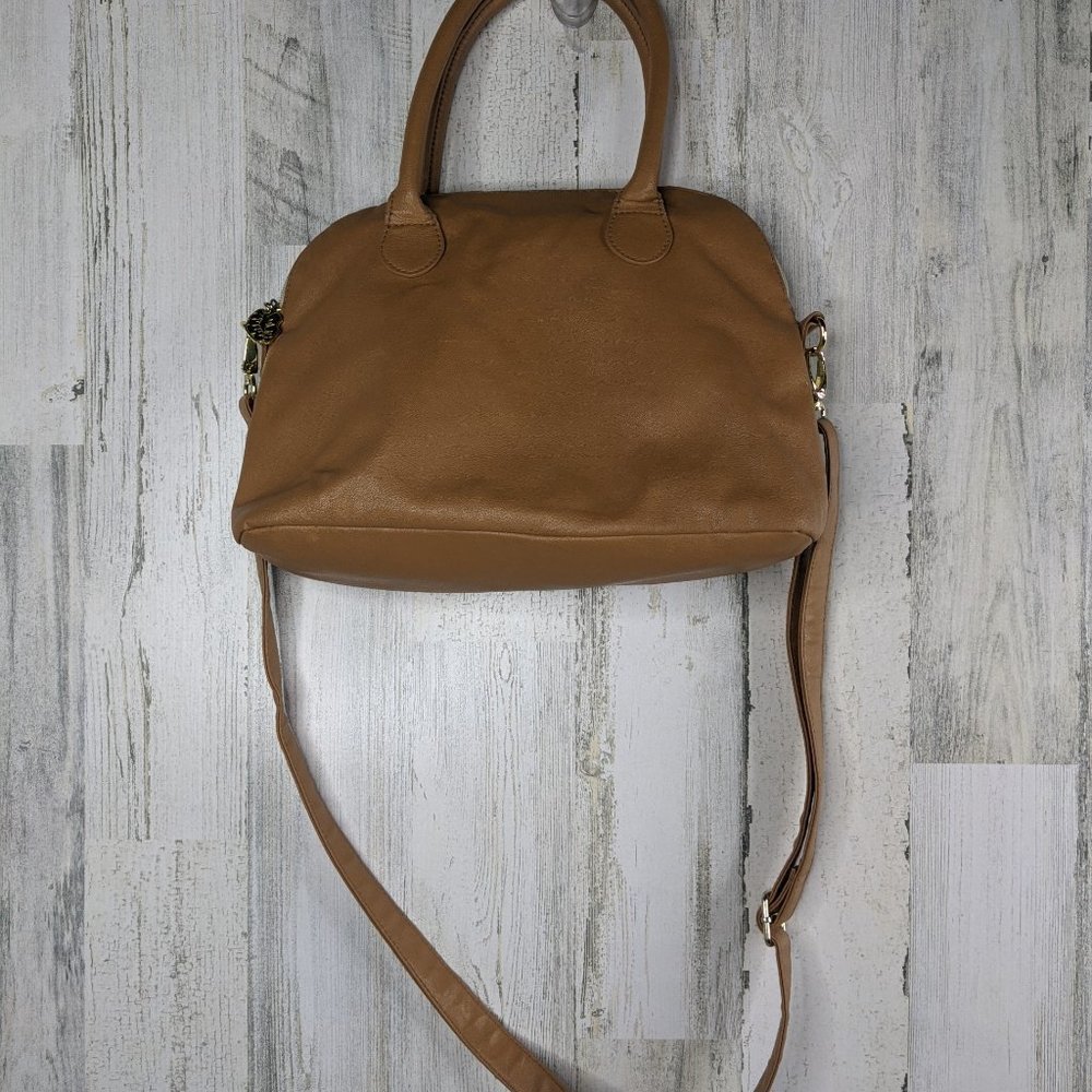 Betsey Johnson Blue Tan Bleach Dyed Shoulder Bag - Picture 3 of 16
